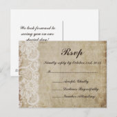 ヴィンテージレースオールドワールドRSVPポストカード インビテーションポストカード (正面/裏面)