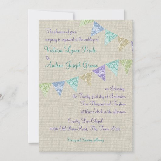 ヴィンテージレースカントリーフェアペナント 招待状 (正面)