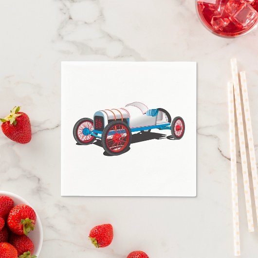 ヴィンテージレースカークラシック自動車 スタンダードカクテルナプキン