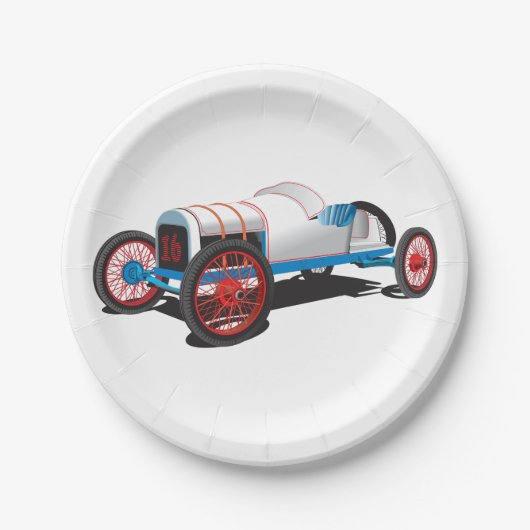 ヴィンテージレースカークラシック自動車 ペーパープレート (正面)