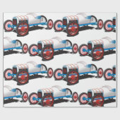 ヴィンテージレースカークラシック自動車 ラッピングペーパー (フラット)