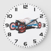 ヴィンテージレースカークラシック自動車 ラージ壁時計 (正面)