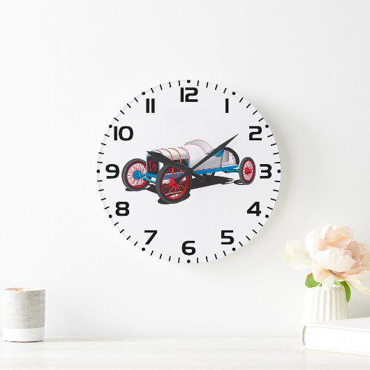 ヴィンテージレースカークラシック自動車 ラージ壁時計