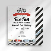 ヴィンテージレースカーツーファスト誕生日招待状 招待状