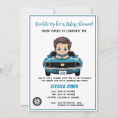 ヴィンテージレースカーテーマオーボーイベビーシャワー 招待状 (正面)