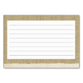 ヴィンテージレースカードとバーラップレシピカード テーブルナンバー (裏面)