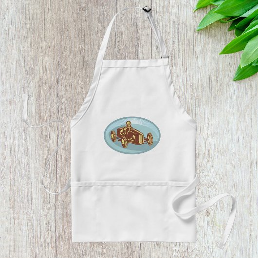 ヴィンテージレースカードライバークラシックモータースポーツアート スタンダードエプロン