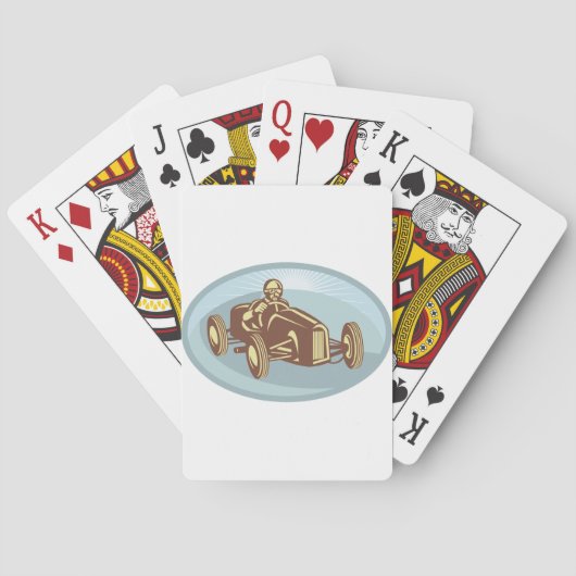 ヴィンテージレースカードライバークラシックモータースポーツアート トランプ (裏面)