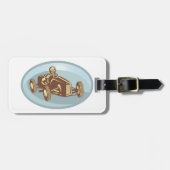 ヴィンテージレースカードライバークラシックモータースポーツアート ラゲッジタグ (正面横)