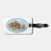 ヴィンテージレースカードライバークラシックモータースポーツアート ラゲッジタグ (裏面横)