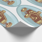 ヴィンテージレースカードライバークラシックモータースポーツアート ラッピングペーパー