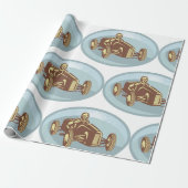 ヴィンテージレースカードライバークラシックモータースポーツアート ラッピングペーパー (アンロールド)