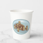 ヴィンテージレースカードライバークラシックモータースポーツアート 紙コップ (正面)