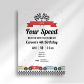 ヴィンテージレースカーニーズ4スピード誕生日招待状 招待状