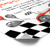 ヴィンテージレースカーパーティー誕生日タイムカプセル標識 ポスター (角)