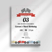 ヴィンテージレースカーファーストラップ誕生日招待状 招待状