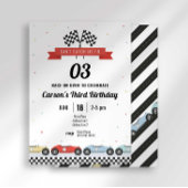 ヴィンテージレースカーファーストラップ誕生日招待状 招待状