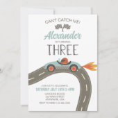 ヴィンテージレースカーブルー第3誕生日招待状 招待状 (正面)