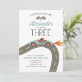 ヴィンテージレースカーブルー第3誕生日招待状 招待状 (スタンド正面)