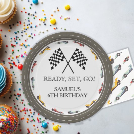 ヴィンテージレースカーレディセットゴー ペーパープレート