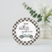 ヴィンテージレースカー充電器プレート挿入 招待状 (スタンド正面)