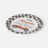 ヴィンテージレースカー製4速誕生日紙Pl ペーパープレート (アングル)