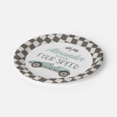 ヴィンテージレースカー製4速誕生日 ペーパープレート (アングル)