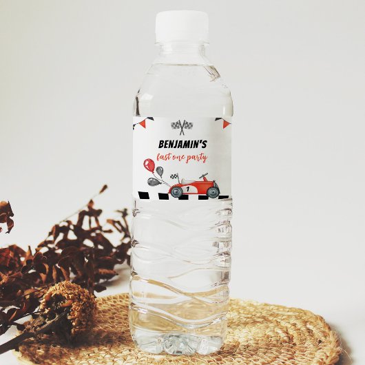 ヴィンテージレースカー誕生日ウォーターボトルラベル ペットボトルラベル