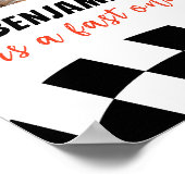 ヴィンテージレースカー誕生日パーティマイルストーンサイン ポスター (角)