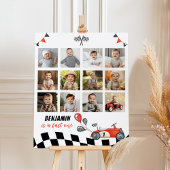 ヴィンテージレースカー誕生日パーティマイルストーンサイン ポスター