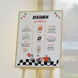 ヴィンテージレースカー誕生日パーティマイルストーンポスター ポスター