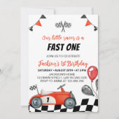 ヴィンテージレースカー誕生日パーティーへの招待 招待状 (正面)