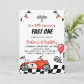 ヴィンテージレースカー誕生日パーティーへの招待 招待状 (スタンド正面)