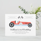 ヴィンテージレースカー誕生日パーティーへの招待 招待状 (スタンド正面)