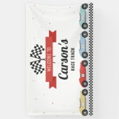 ヴィンテージレースカー誕生日背景バナー 横断幕 (縦)