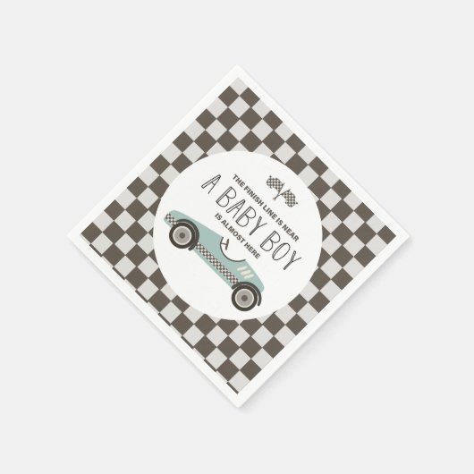 ヴィンテージレースカー赤ちゃんシャワー スタンダードカクテルナプキン (角)