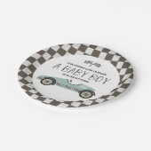 ヴィンテージレースカー赤ちゃんシャワー ペーパープレート (アングル)