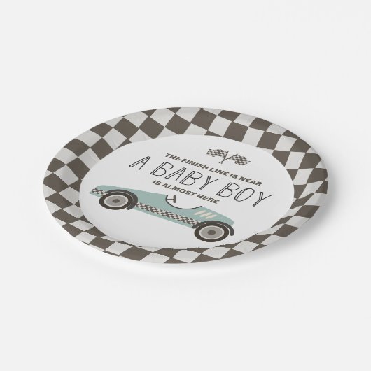 ヴィンテージレースカー赤ちゃんシャワー ペーパープレート (アングル)