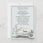 ヴィンテージレースカー/誕生日招待状 招待状 (正面)