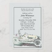 ヴィンテージレースカー/誕生日招待状 招待状 (正面/裏面)