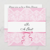 ヴィンテージレースガール赤ちゃんシャワー 招待状 (正面/裏面)