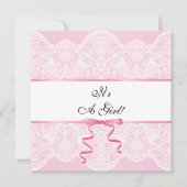 ヴィンテージレースガール赤ちゃんシャワー 招待状 (正面)