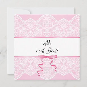 ヴィンテージレースガール赤ちゃんシャワー 招待状