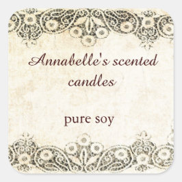 ヴィンテージレースキャンドルシール付きラップ スクエアシール