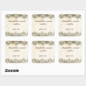 ヴィンテージレースキャンドルシール付きラップ スクエアシール (シート)