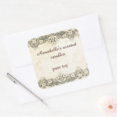 ヴィンテージレースキャンドルシール付きラップ スクエアシール (封筒)