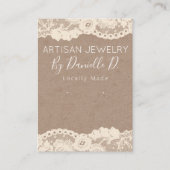 ヴィンテージレースクラフト手作りジュエリーイヤリング 名刺 (正面)