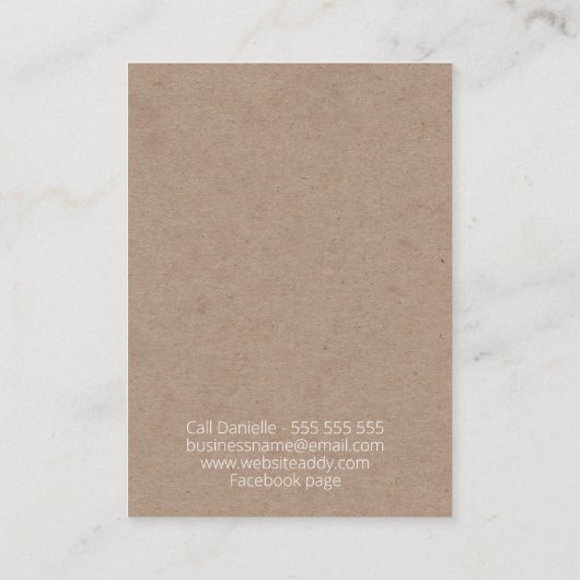 ヴィンテージレースクラフト手作りジュエリーイヤリング 名刺 (裏面)