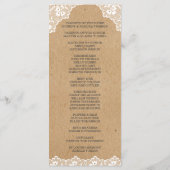 ヴィンテージレースクラフト紙結婚ズのカスタムプログラム プログラム (裏面)