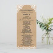 ヴィンテージレースクラフト紙結婚ズのカスタムプログラム プログラム (スタンド正面)